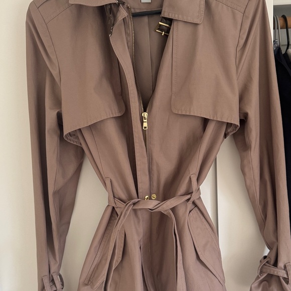 Cole Haan Dusty Taupe Belted Trench Coat - Picture 3 of 10